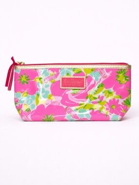 Lilly Pulitzer for Estée Lauder Pink Floral Cosmetic Bag Travel Makeup Pouch